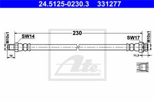 Bremseslange, Bakaksel, Ved bremsekaliper, BMW, 34 30 6 792 253