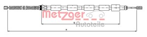 Kabel, parkeringsbremse, Bakre venstre, PEUGEOT 205 I, 205 II, 205 Cabriolet I