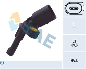 Sensor, hjulturtall, Høyre bakaksel, AUDI,SEAT,SKODA,VW, 1K0 927 808, ALS-468, WHT 003 858