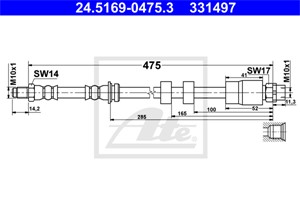 Bremseslange, Framaksel, BMW X1 [E84], 34 30 6 787 317, 34 30 6 799 425