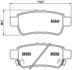 Bremseklosser sett, Bakaksel, HONDA ODYSSEY, 43022SHJ405, 43022SHJ415, 43022SHJA00, 43022SHJX00