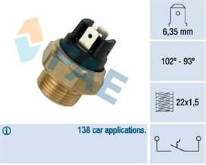 Temperaturbryter, radiator ventilator, FORD,LAND ROVER,OPEL, 1341002, 1341007, 2108-38280-100, 251 959 481, 5.446.115, 5.453.674, 607789