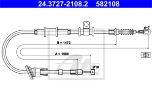 Kabel, parkeringsbremse, Høyre bak, MITSUBISHI CARISMA, CARISMA Sedan, M884535