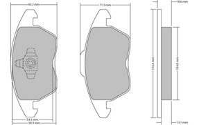 Bremseklosser sett, Framaksel, AUDI,CITROËN,PEUGEOT,SEAT,SKODA,VW, 4252.60, 4253.23, 4253.43, 4253.44, 4254.88, 5C0 698 151