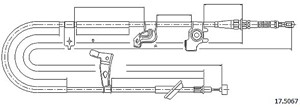 Kabel, parkeringsbremse, Bak, Venstre, FIAT SEDICI, SUZUKI SX4, SX4 Sedan, 5440255L10, 5440255L10000, 71750425
