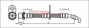 Bremseslange, Foran høyre, TOYOTA CARINA E VI, CARINA E Sedan VI, CARINA E Sportswagon VI, PICNIC, 90947-02742