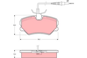 Bremseklosser sett, Framaksel, CITROËN ZX, PEUGEOT 306, 306 Cabriolet, 306 Halvkombi, 405 I, 405 II, 405 Break I, 405 Break II, 4251 07,