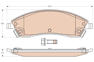 Bremseklosser sett, Framaksel, CADILLAC SRX, 18047988, 18047994