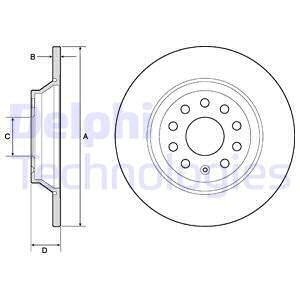 Bremseskive, Bakaksel, AUDI,PIAGGIO,SEAT,SKODA,VW, 3Q0 615 601, 3Q0 615 601A, 3Q0615601, 3Q0615601A