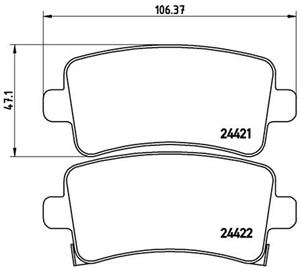 Bremseklosser sett, Bakaksel, BENTLEY,BUICK,CHEVROLET,OPEL,SAAB,VAUXHALL, 13237765, 13237768, 13343450, 13365958, 1605103, 1605130, 1605