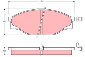 Bremseklosser sett, Framaksel, TOYOTA HIACE Buss IV, HIACE Skåp IV, HILUX Pick-up V, HILUX Pick-up VI, 04465-26010, 04465-26200, 04465-2