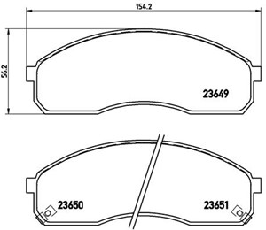 Bremseklosser sett, Framaksel, KIA CARNIVAL I, CARNIVAL II, PREGIO Buss, PREGIO Skåp, 0K56A3323Z, 0K56B3323ZA, 0K72G3328Z, 0K75A3328Z, 0