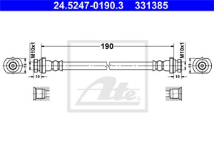 Bremseslange, Bakaksel, Innvendig, NISSAN QASHQAI / QASHQAI +2 I, QASHQAI SUV II, 46210-JD600