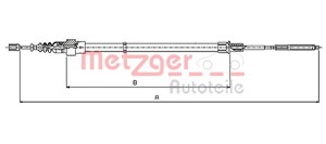 Kabel, parkeringsbremse, Bak, Høyre, Venstre, SEAT,VW, 6N0 609 721L, 6N0 609 721M