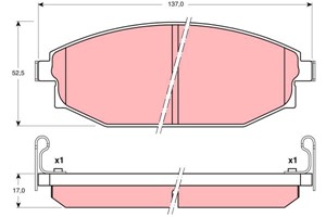 Bremseklosser sett, Framaksel, HYUNDAI GALLOPER I, GALLOPER II, MITSUBISHI GALLOPER, TOYOTA HILUX Pick-up VII, 58101M1A00, 58101-M1A00,