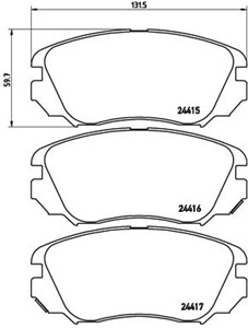 Bremseklosser sett, Framaksel, BENTLEY,CHEVROLET,OPEL,SAAB,VAUXHALL, 13237750, 13237753, 13312895, 1605185, 1605236, 1605624, 20877794,