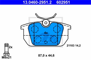 Bremseklosser sett, Bakaksel, ALFA ROMEO,FIAT,LANCIA, 60777601, 9941669, 9942904, 9945496, 9945821, 9945822, 9945823, 9947007, 9950479,