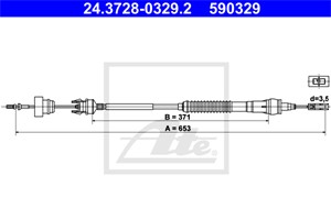 Kabel, clutchbetjening, CITROËN,PEUGEOT, 2150 R2, 2150 V9