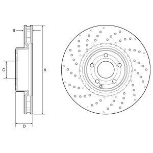 Bremseskive, Framaksel, LEXUS RX, MERCEDES-BENZ SL [R231], 231 421 1012, A231 421 1012