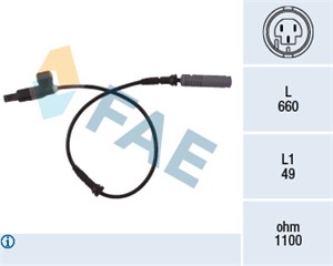 Sensor, hjulturtall, Framaksel, BMW, 34 52 1 163 027, 34 52 1 163 188, 34 52 1 165 519, ALS-432