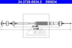 Kabel, clutchbetjening, PEUGEOT 306, 306 Break, 306 Halvkombi, 306 Skåp / kombi, 306 Skåp/halvkombi, 2150 Y7