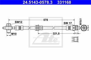 Bremseslange, Framaksel, AUDI Q3, VW TIGUAN, 5N0 611 701 A, 5N0 611 701