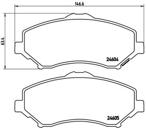 Bremseklosser sett, Framaksel, CHRYSLER,DODGE,JEEP,VW, 068003701AB, 68003701AA, 68003701AB, 68029264AA, 7B0698151A, 7B0698151C, 7B069815