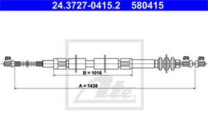 Kabel, parkeringsbremse, Bak, MERCEDES-BENZ MB Buss [W631], MB Flak/chassi [W631], MB Skåp [W631], 631 420 12 85, 631 420 21 85, A 631 4