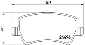 Bremseklosser sett, Bakaksel, LAND ROVER,VOLVO, 30671574, 30742491, 30794554, 31408670, 31445796, LR027129, LR043714