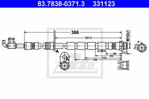 Bremseslange, Framaksel venstre, FORD FIESTA VI, FIESTA Van VI, 1514230, 1522925, 1718847, 8V51-2078-BA, 8V51-2078-BB, 8V51-2078-BC