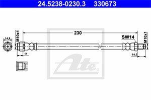 Bremseslange, Bakaksel, Ved bremsekaliper, MERCEDES-BENZ A-KLASS [W168, W169], B-KLASS Sports Tourer [W245], VANEO [414], 168 428 06 35,