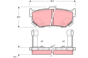 Bremseklosser sett, Bakaksel, HONDA PRELUDE III, SUZUKI SWIFT I, SWIFT Halvkombi II, 43022-SF1-S00, 55800-64810, 55800-64820, 55800-6482