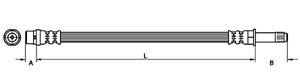 Bremseslange, bakaksel begge sider, VW LT 28-35 Buss II, LT 28-46 Flak/chassi II, LT 28-46 Skåp II, 2D0611775B, 2D0611775C