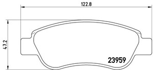 Bremseklosser sett, Framaksel, CITROËN C1, C1 II, PEUGEOT 107, 108, TOYOTA AYGO, 044650H010, 044650H020, 044650H030, 044650H031, 04465YZ