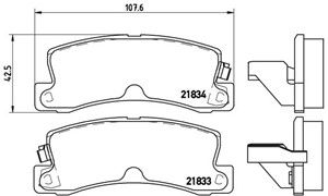Bremseklosser sett, Bakaksel, LEXUS,TOYOTA, 0446612110, 0446620010, 0446620020, 0446620040, 0446620060, 0446620070, 0446620080, 04466201