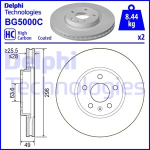 Bremseskive, Framaksel, VOLVO S60 III, S90 II, V60 II, V90 Kombi II, 31423722