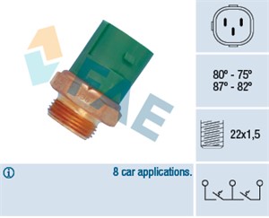 Temperaturbryter, radiator ventilator, VW TRANSPORTER Buss IV, TRANSPORTER Flak/chassi IV, TRANSPORTER Skåp IV, 030 115 561 AN S3, 030 1