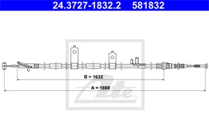Kabel, parkeringsbremse, Bakre venstre, MAZDA 3, 3 Sedan, 3 Skåp/halvkombi, B45A-44-420