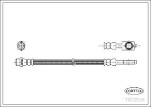 Bremseslange, Bakaksel, Hjulside, VW PASSAT B5, 8E0611775B, 8E0611775E, 8E0611775J