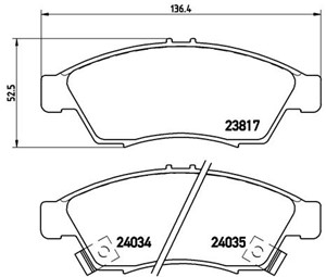 Bremseklosser sett, Framaksel, SUZUKI LIANA, LIANA Halvkombi, 5581054G00, 5581054G10, 5581054G30, 5581054G40, 5581054G50, 5581054G51, 55