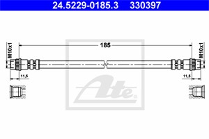 Bremseslange, Bakaksel, Senter, RENAULT, 60 25 307 607, 77 04 003 957, 82 00 045 573, 82 00 572 102, 82 00 597 218, 82 00 781 807