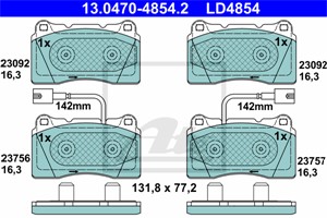 Bremseklosser sett, Framaksel, ALFA ROMEO GIULIETTA, GIULIETTA Skåp/halvkombi, 77365490