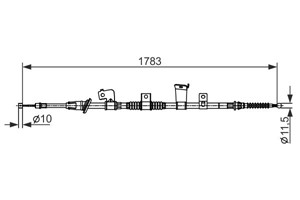 Kabel, parkeringsbremse, Høyre, CITROËN C4 AIRCROSS, PEUGEOT 4008, 16 099 054 80, 1609905480