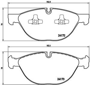 Bremseklosser sett, Framaksel, BMW X5 [E70, F15, F85], X6 [E71, E72, F16, F86], 34116778048, 34116791514, 34116865868