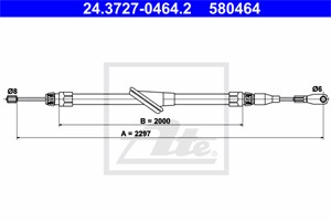 Kabel, parkeringsbremse, Foran, MERCEDES-BENZ SL [R129], 129 420 26 85, 129 420 27 85, A 129 420 26 85, A 129 420 27 85
