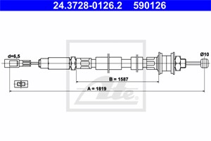 Kabel, clutchbetjening, VW LT 28-35 Buss I, LT 28-35 Flak/chassi I, LT 28-35 Skåp I, LT 40-55 Flak/chassi I, LT 40-55 Skåp I, 281 721 33
