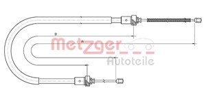 Kabel, parkeringsbremse, Bakre venstre, Høyre bak, DACIA LOGAN, LOGAN II, RENAULT LOGAN I, 6001 547 168, 8200 215 962
