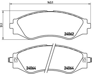 Bremseklosser sett, Framaksel, CHEVROLET EPICA, EVANDA, VECTRA, DAEWOO EVANDA, LEGANZA, MAGNUS, NUBIRA Kombi, NUBIRA Sedan, TOSCA, 96245
