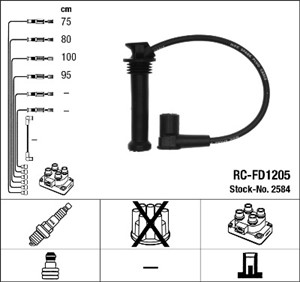 Tennledningssett, FORD FIESTA IV, FIESTA Skåp/stor limousine, KA, MAZDA 121 III, 1089 980, 1095 589, 1095 591, 1095 592