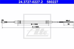 Kabel, parkeringsbremse, Bak, BMW 3 Compact [E36], 34 40 1 166 053, 34 41 1 160 874
